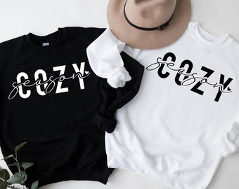 Cozy Season Sweatshirt, Christmas Shirt, Cozy Vibes Shirt, Retro Fall Sweatshirt, Get Cozy Sweatshirt, Christmas Gift,Womens Fall Sweatshirt