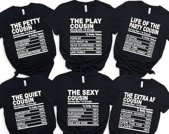 Cousin Nutrition Facts Shirts, Family Reunion Cousins Nutrition Facts Shirt, Cousins Trip Shirt, Cousin Shirt, Holiday Cousin Group, Cousin