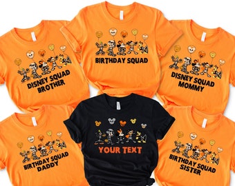 Disney Halloween Custom Shirt,Disney Birthday Squads Halloween Shirts,Custom Disney Family Shirt,Halloween Sweatshirt,Halloween Birthday Tee