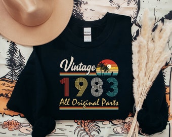 Vintage 1983 All Original Parts Shirt, Retro Birthday Shirt, 40th Birthday Shirt, Funny Birthday Tee, Birthday Gift For Women And Men, Gift