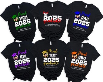 Custom Proud Family Shirt,Proud Of A Class Of 2025 Graduate Shirt,Add the Photo 2025 Graduation Shirt,Class of 2025 Family Graduation Shirts