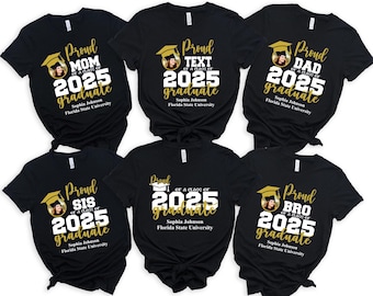 Proud Of A Class Of 2025 Graduate Shirt,Add the Photo 2025 Graduation Shirt,Custom Proud Family Shirt,Class of 2025 Family Graduation Shirts