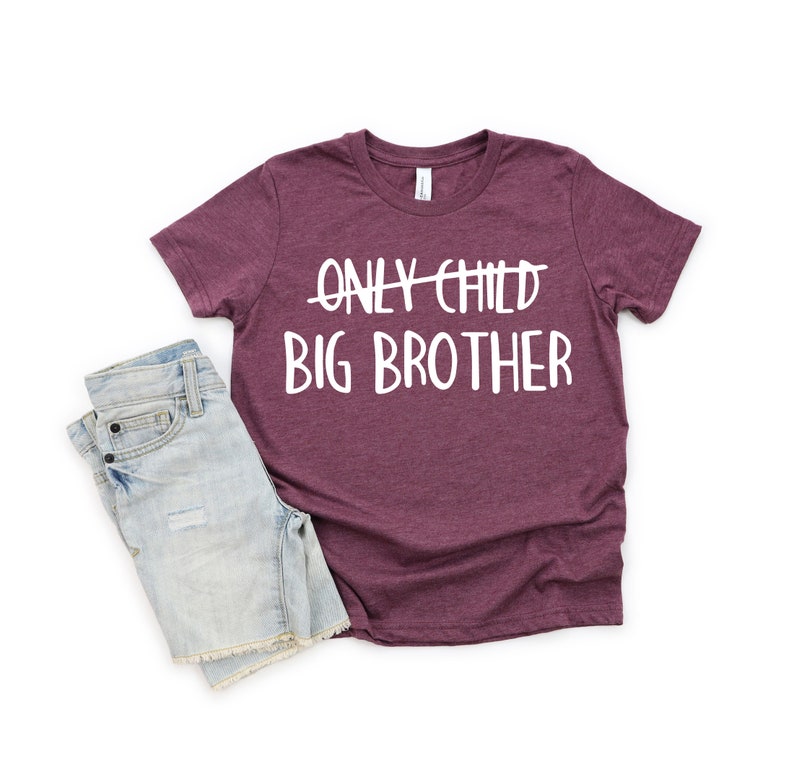 Only Child Big Brother Shirt,Big Brother Tshirt,Promoted To Big Brother,Boys Tee,Pregnancy Announcement,Pregnancy Reveal,New Big Bro Shirt bild 5