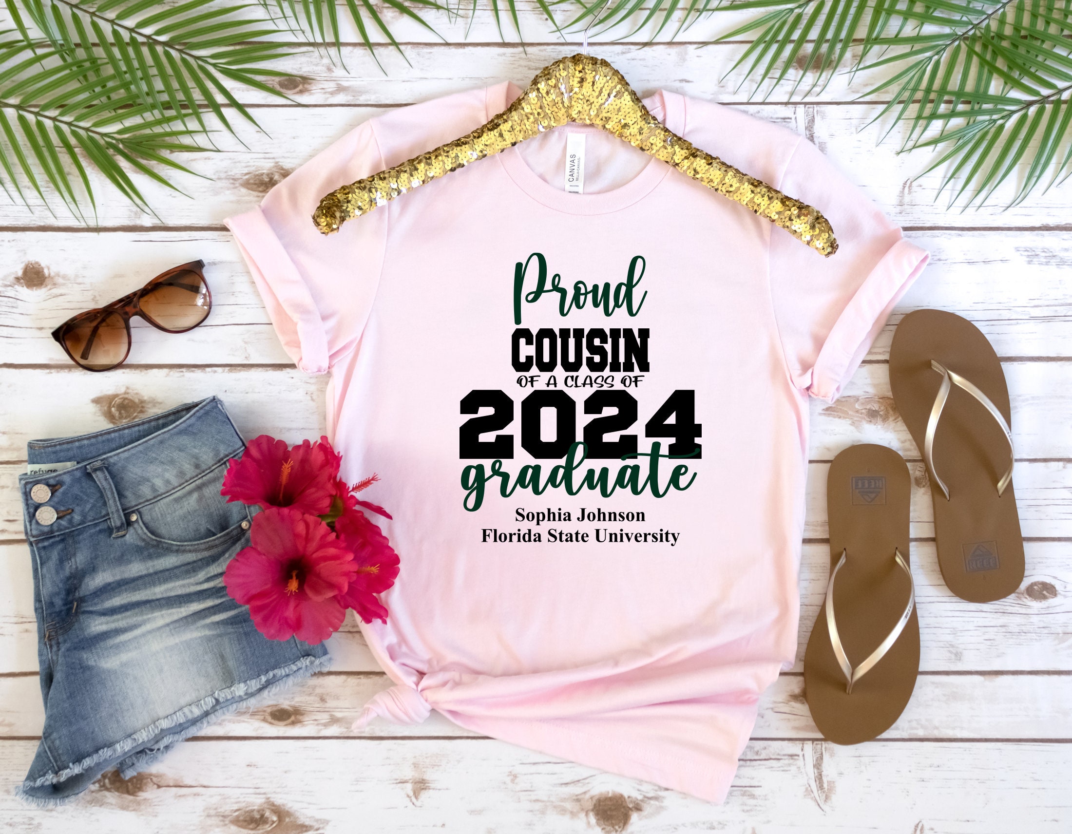 Proud Of A Class Of 2024 Graduate Shirt,Custom Proud Family Shirt,Class of 2024 Family Graduation Shirts, Custom Family Graduation Shirts