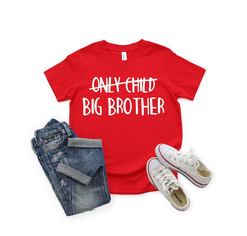 Only Child Big Brother Shirt,Big Brother Tshirt,Promoted To Big Brother,Boys Tee,Pregnancy Announcement,Pregnancy Reveal,New Big Bro Shirt bild 3