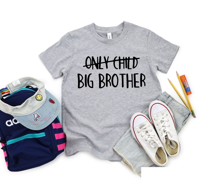 Only Child Big Brother Shirt,Big Brother Tshirt,Promoted To Big Brother,Boys Tee,Pregnancy Announcement,Pregnancy Reveal,New Big Bro Shirt bild 7