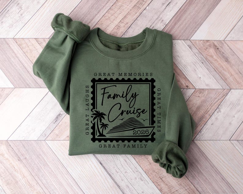 Custom Family Cruise 2026 Shirts,Family Cruise Shirts,Great Memories,Great Family,Great Laughs,Great Times,Family Matching Vacation Shirts image 2