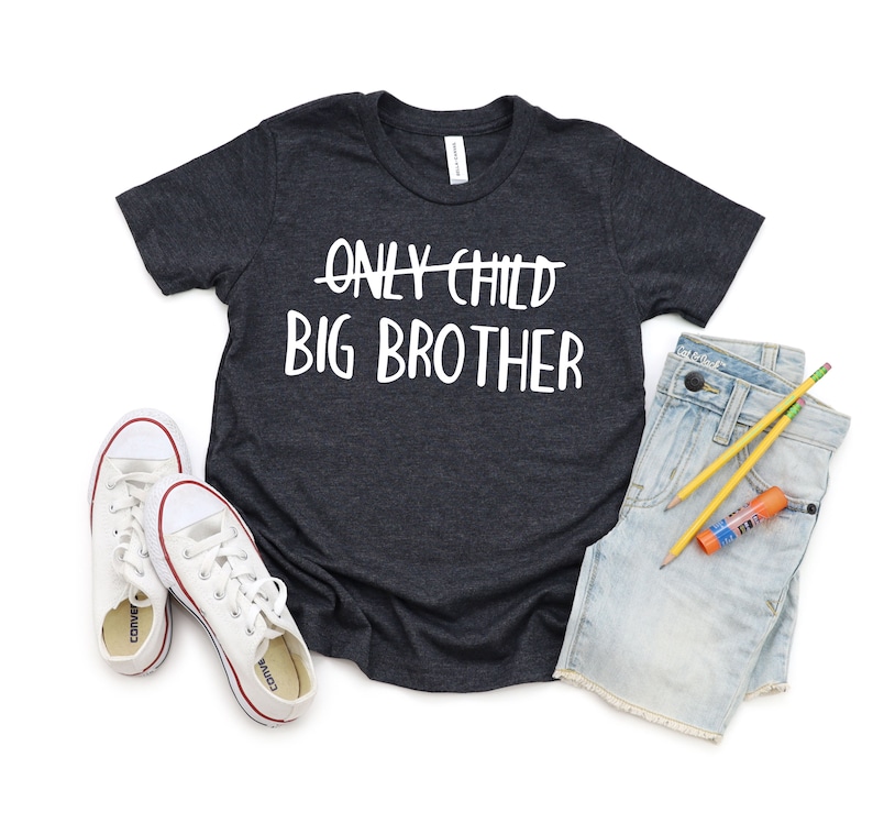Only Child Big Brother Shirt,Big Brother Tshirt,Promoted To Big Brother,Boys Tee,Pregnancy Announcement,Pregnancy Reveal,New Big Bro Shirt bild 6