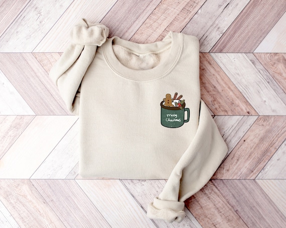 Christmas Coffee Pocket Size Shirt, Merry Christmas Coffee Sweatshirt, Coffee Lover Shirt, Coffee Lover Gift, Christmas Latte Sweatshirt