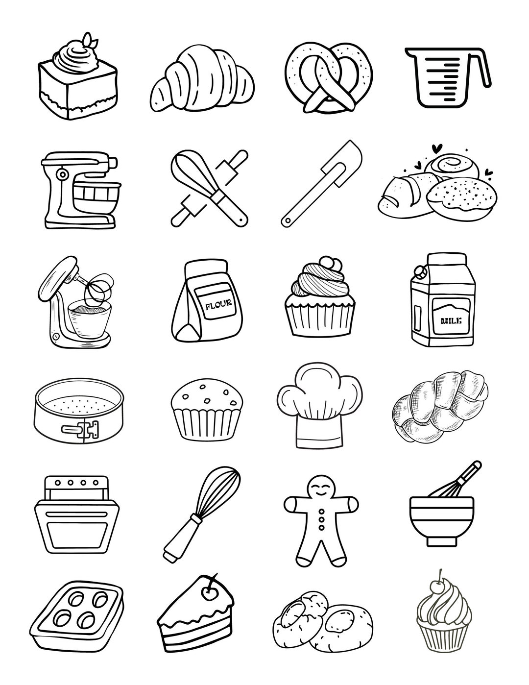 Bakery Colouring Pages A4 Coloring Sheets Adults and Children Etsy