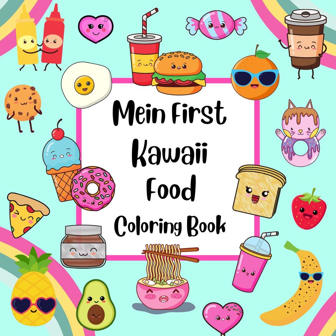Kawaii Food Coloring Book Printable Coloring Book Instant - Etsy