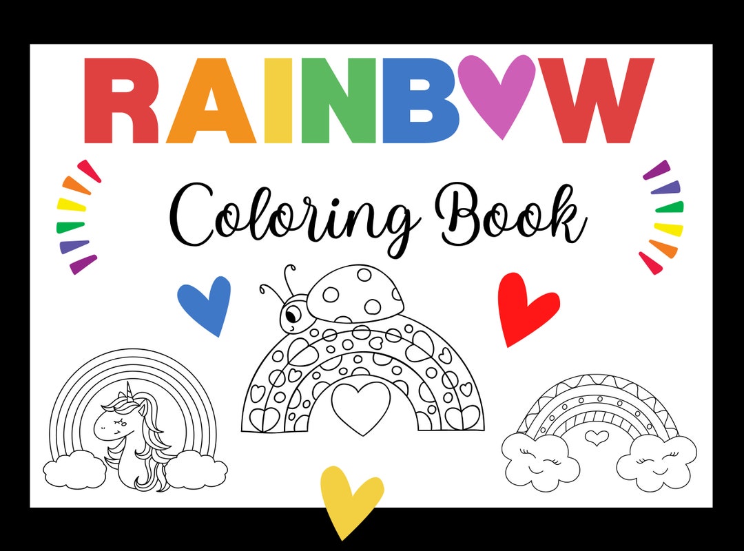 Rainbow Coloring Pages for Kids Birthday Party Activity - Etsy UK