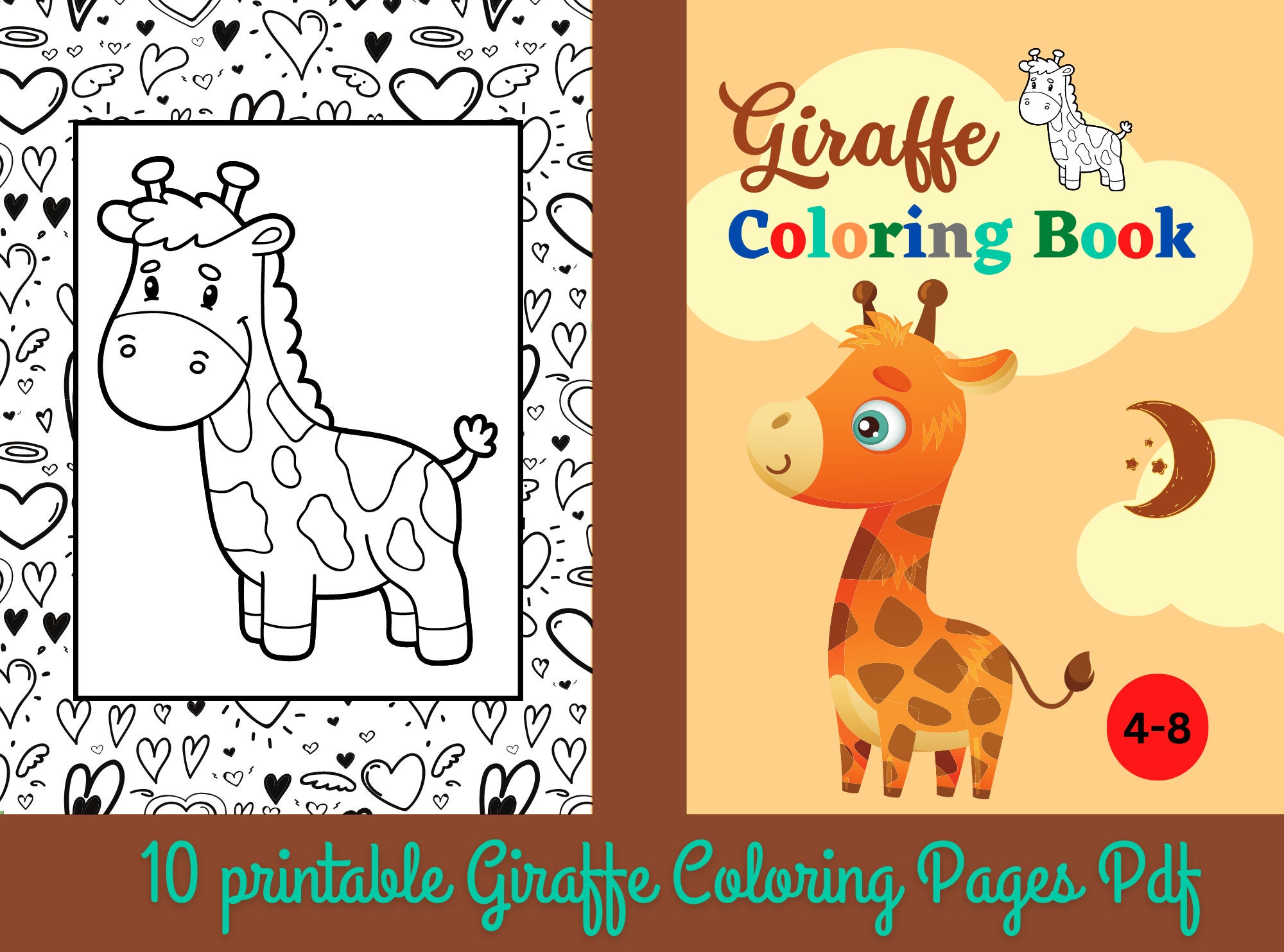 Giraffe Coloring Book For Kids Ages 4-8 : Fun And Cute Giraffes