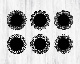 Dollies Bundle Svg Png, Scrapbook Dollies, Vintage Decorative Lace Hallow Dollies, Retro Dollies Silhouette Svg