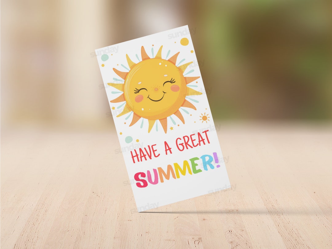 Last Day of School Tag End of Year Teacher Gift Tags Great Summer Sun ...