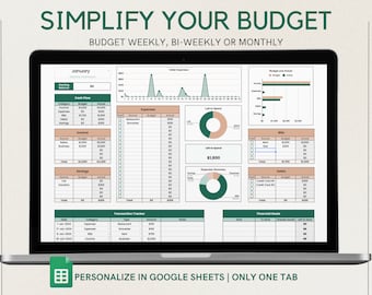 Budget Planner for Google Sheets, Monthly Budget Spreadsheet, Paycheck Budget Tracker, Weekly Budget Template, Biweekly Budget, Budgeting