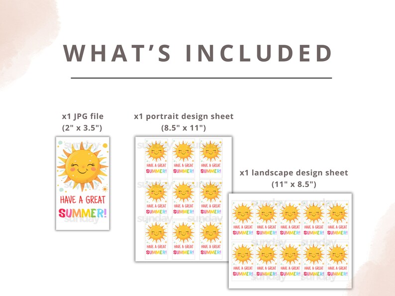 Last Day of School Tag End of Year Teacher Gift Tags Great Summer Sun ...