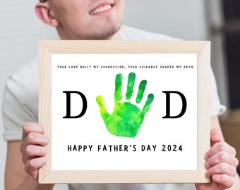 Father's Day Handprint Printable, DIY Craft Gift for Dad, Gift for Dad, Father's Day Printable, Digital Download, Father's Day Craft