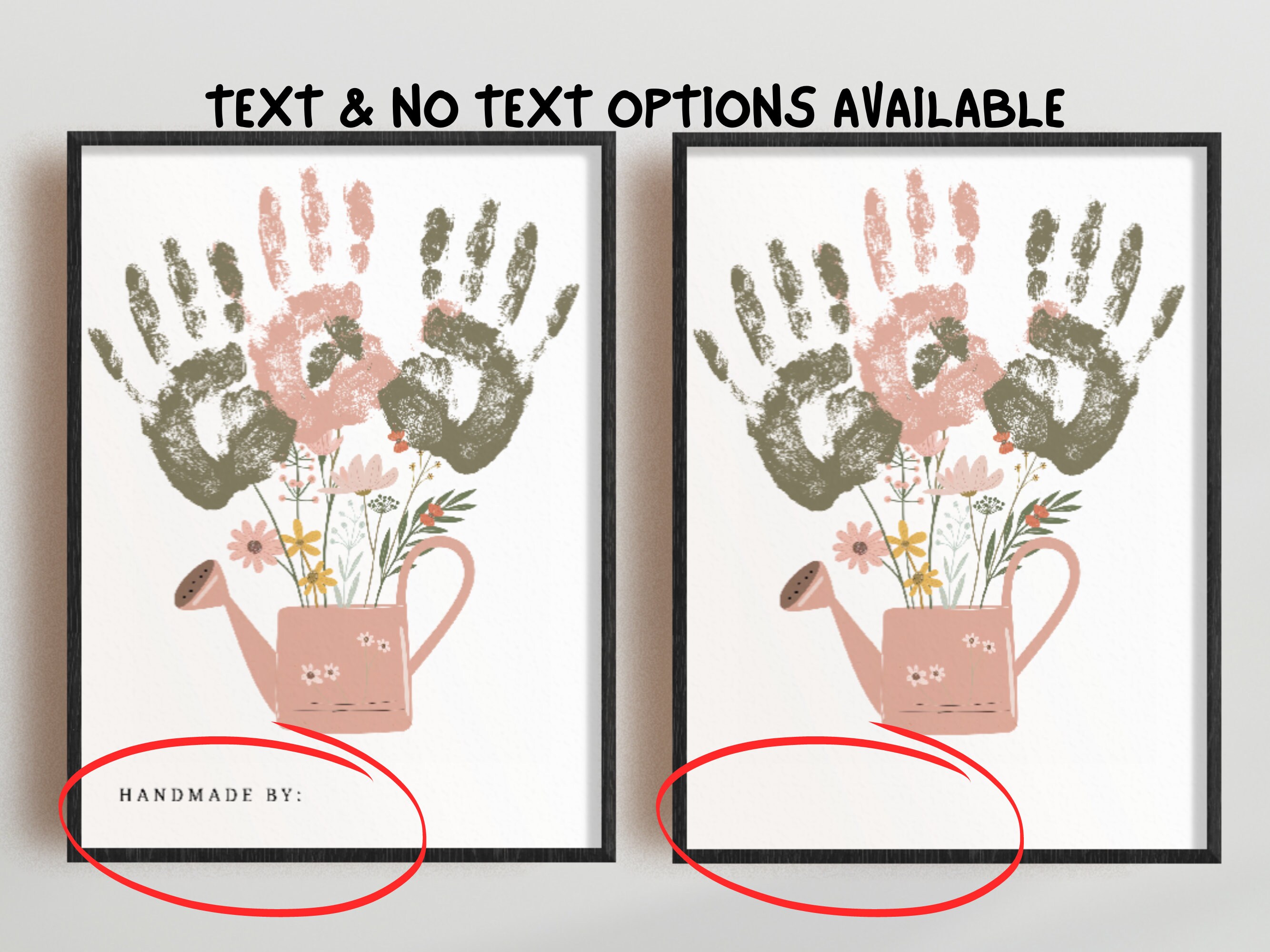 Flower Handprint Craft Art, Printable, for Mom or Grandparents ...