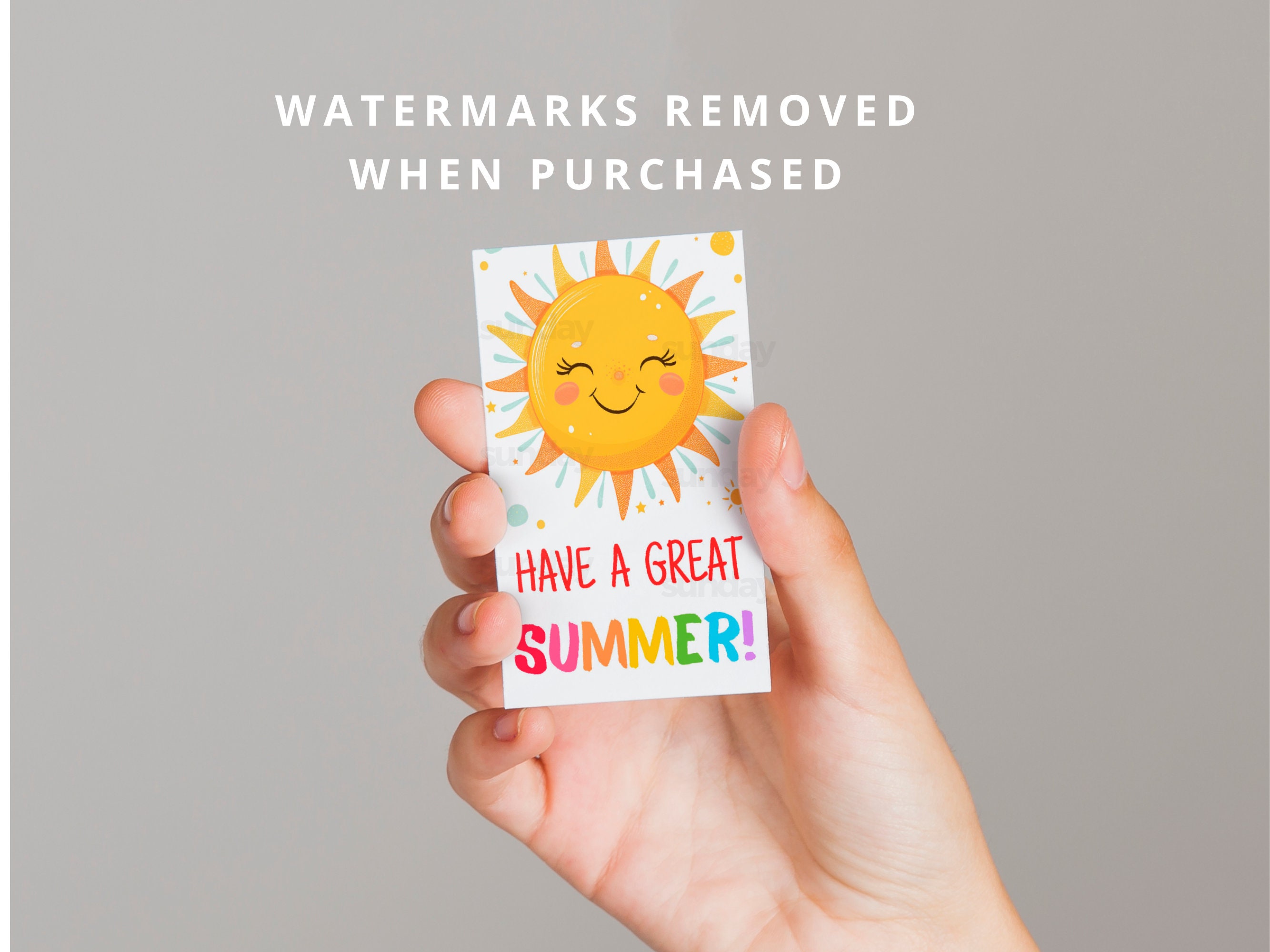 Last Day of School Tag End of Year Teacher Gift Tags Great Summer Sun ...