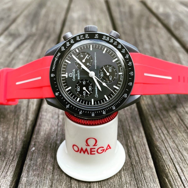 MoonSwatch strap Bracelet Red white stripe | Omega x Swatch watch & Speedmaster MoonWatch, Best for Mars