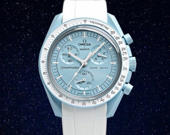 Cinturino MoonSwatch, bracciale di lusso Bianco 20mm | Per orologio Omega x Swatch e Speedmaster MoonWatch, nella migliore delle ipotesi per Urano