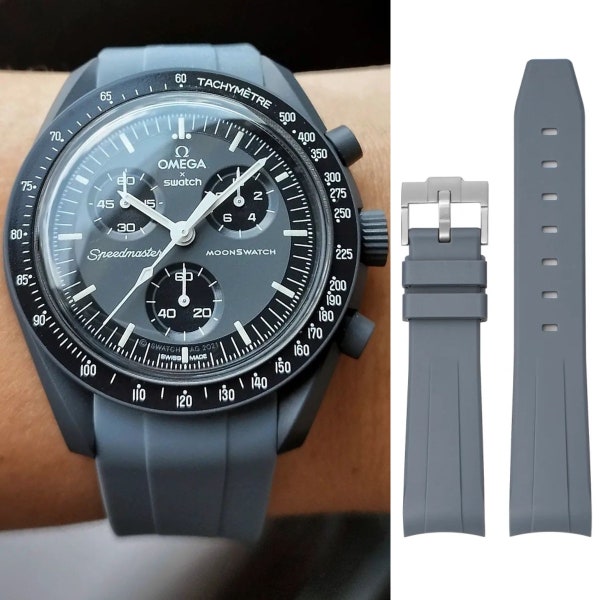 MoonSwatch strap grey | Fits to Omega x Swatch watch & Speedmaster MoonWatch, Best for Mercury