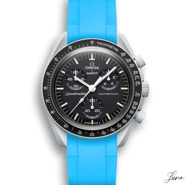 MoonSwatch strap Light Blue | Omega x Swatch watch & Speedmaster MoonWatch