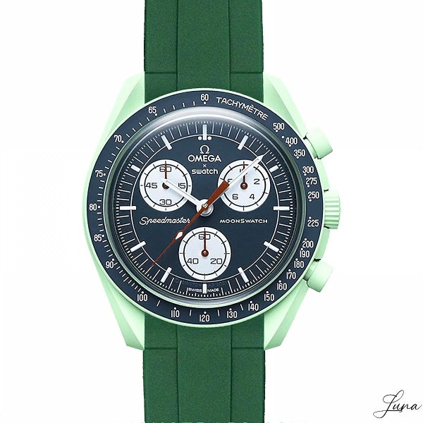 MoonSwatch strap, Luxury Bracelet Green | Omega x Swatch watch & Speedmaster MoonWatch, Best for Earth
