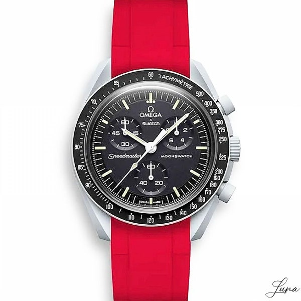 MoonSwatch luxury strap Bracelet Red | Omega x Swatch watch & Speedmaster MoonWatch