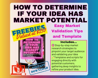 How to Determine if Your Idea Has Market Potential: Easy Market Validation Tips and Template | Market Research | Small Business Side Hustle