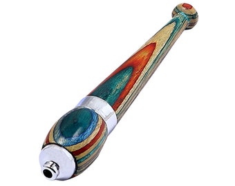 Rainbow Wood Zeppelin One Hitter w/ Chrome Accent