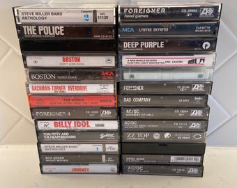 Large Lot of Classic Rock Cassette Tapes - AC/DC, Tom Petty, Foreigner, Lynrd Skynrd & Many More