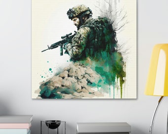 Moderner Krieger Print, Polyester Leinwand