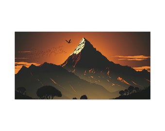 Sonnenuntergang am Meer, Polyester Canvas