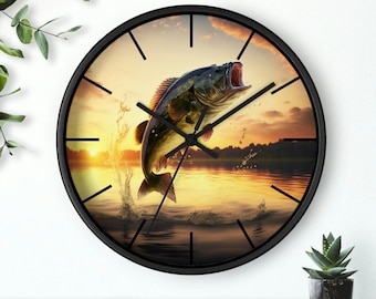 Bassspringen mit Linien, Wanduhr