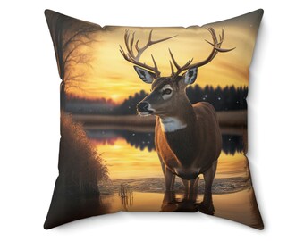 Whitetail Buck, Wattefigur Kissen