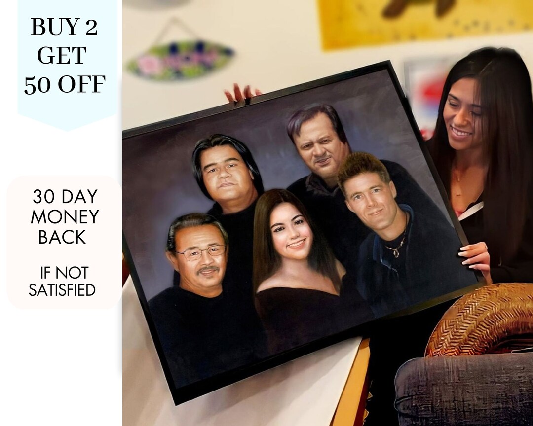 Personalized Family Painting From Photo On Canvas Gift For Parents Personalized family painting from photo on canvas gift for parents