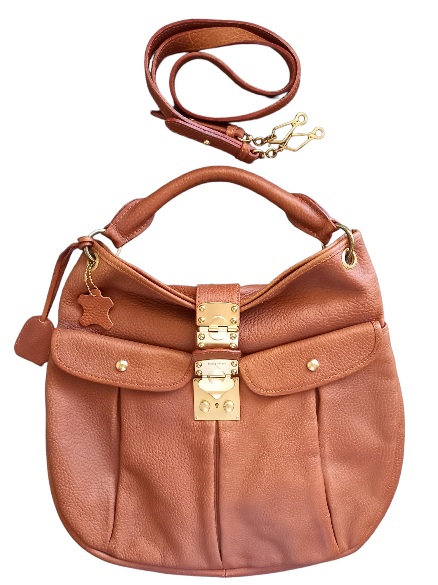 Miu Miu Brown Matelasse Shoulder Bag Beige Leather ref.1021647 - Joli Closet
