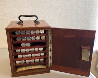 Vintage medicijnkist houten kist incl. aluminium buis