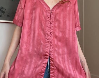 90s Victoria’s Secret Gold Label Satin Top || Size Small Rose Pink