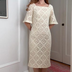 1970s Handmade Lace Midi Dress Small || Vintage Bridal Dress Elopement