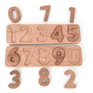 Educational Wooden Math Puzzle, Handmade Wooden Number Puzzle Toy for Kindergarten Kids, Montessori and Waldorf Learning Models Puzzle Toy