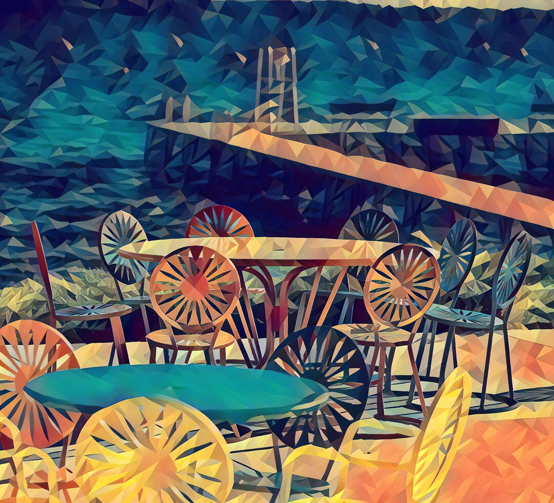 Artistic Print of UW Madison Union Terrace Sunburst Chair and Dock