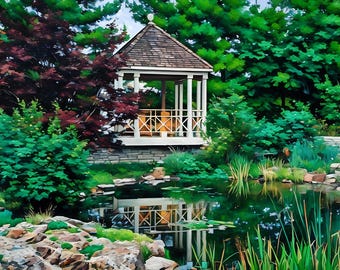 Artistic print of University of Wisconsin Arboretum Madison Wisconsin