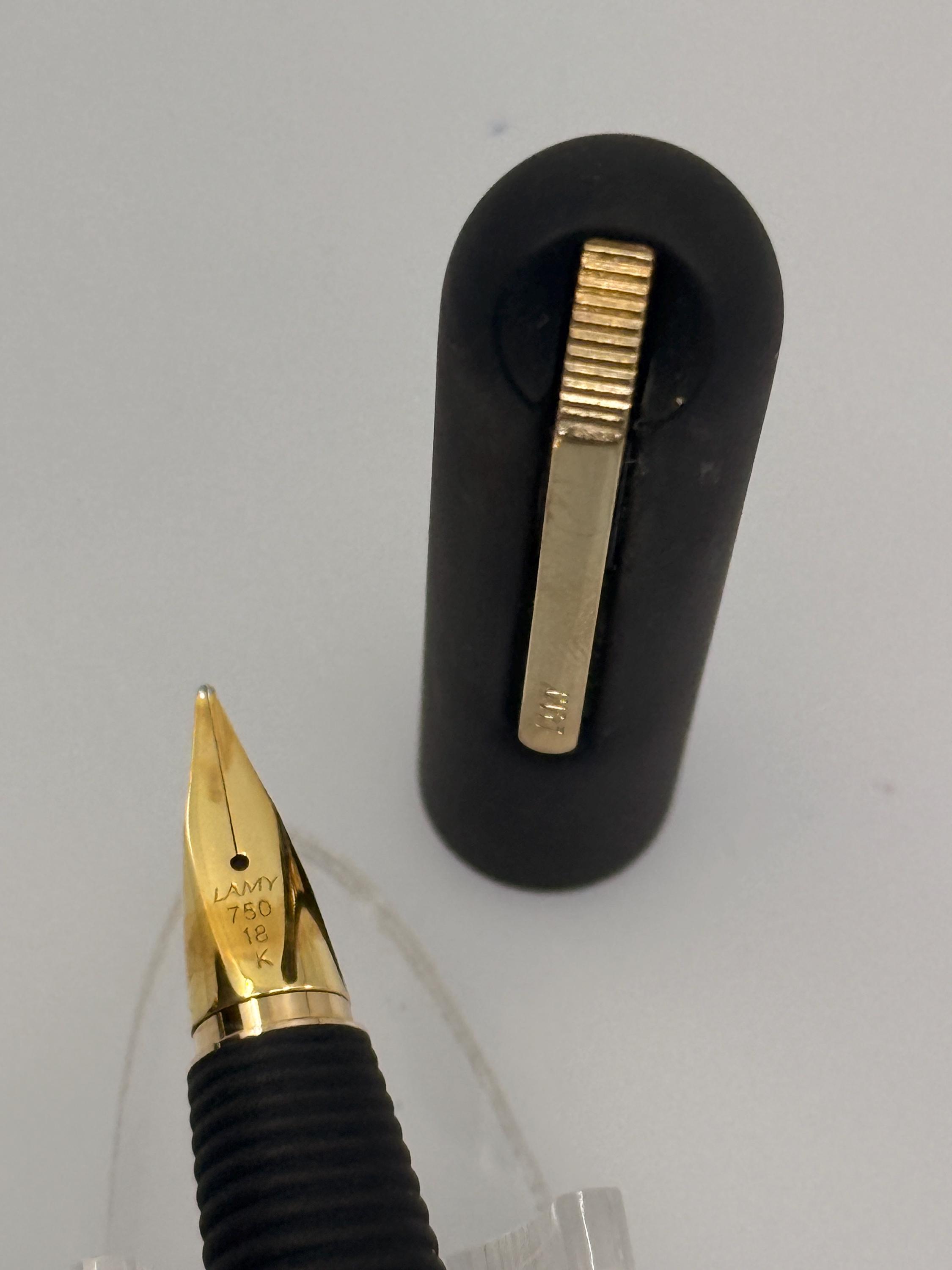 Vintage Lamy Persona Fountain Pen, Black Gold, 18K 750 Gold Nib