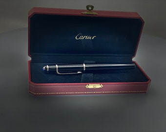Pluma Estilográfica Cartier Diabolo Negra y Platino - Máxima Elegancia y Exclusividad