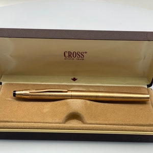 Bolígrafo vintage Cross laminado en oro 14K 1/20 hecho en Irlanda con estuche original