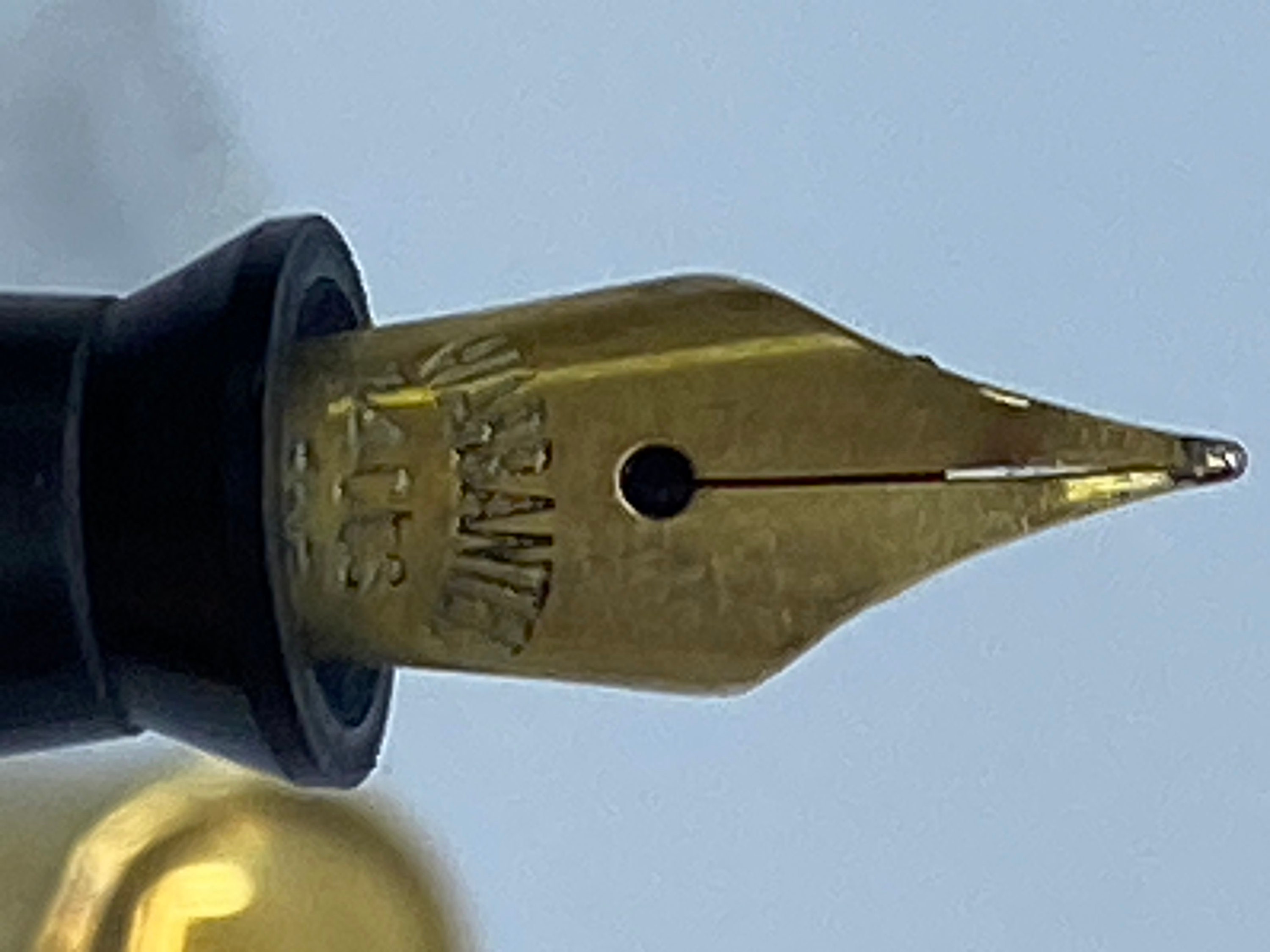 Rare Antique Fountain Pen - 18KR Gold Overlay Blue Enamel