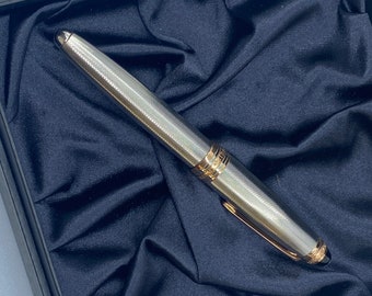 Exclusive Montblanc 75 Year Anniversary 1924 Edition Ballpoint Pen - Sterling Silver and Rose Gold - Limited Collection and Sold Out Worldwide